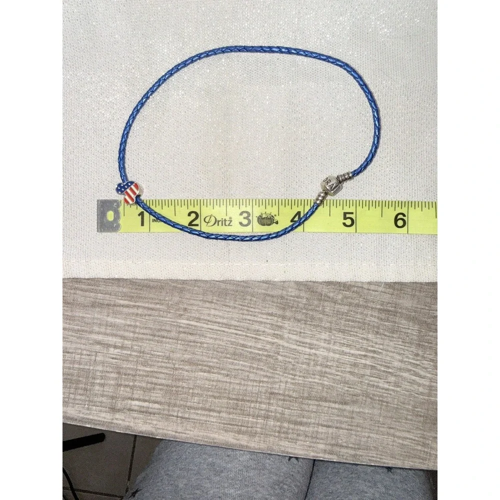 Disney Pandora Mickey Mouse Red White and Blue Charm Blue Bracelet